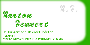 marton hemmert business card