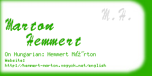 marton hemmert business card